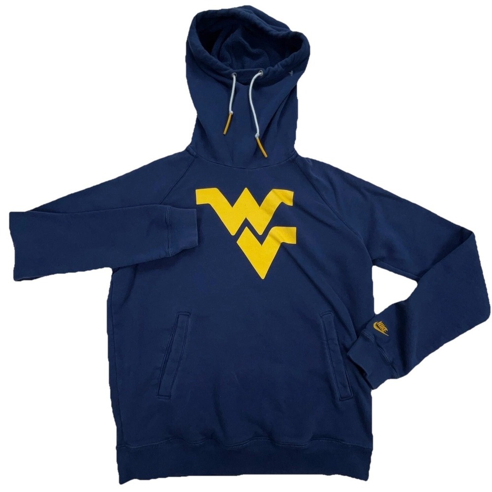 West Virginia Mountaineers Hoodie Women Medium Sweatshirt WVU Nike Funnel Neck